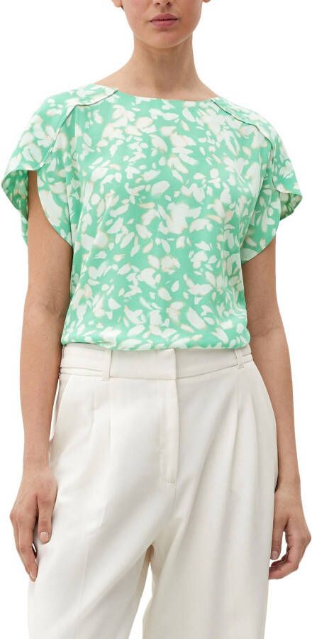 S.Oliver BLACK LABEL Blouse met korte mouwen met all-over motief