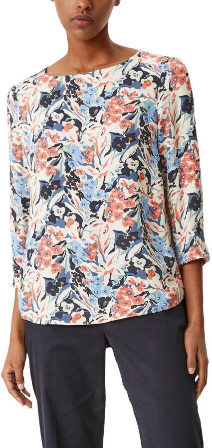 s.Oliver BLACK LABEL Gedessineerde blouse met all-over bloemenprint