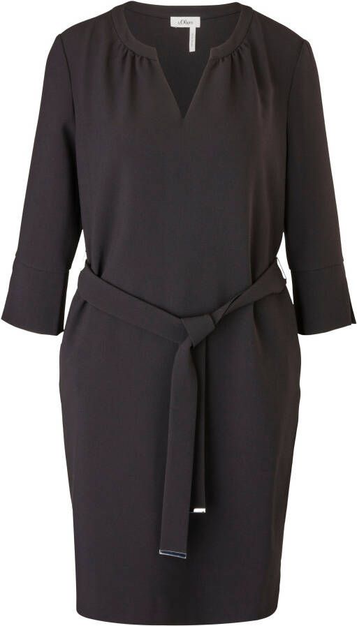 s.Oliver BLACK LABEL Mini-jurk met tuniekhals (set 2-delig Met een afneembare riem)