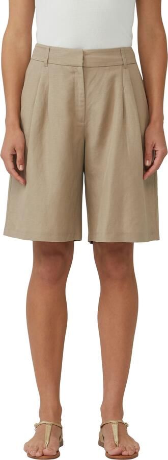 S.Oliver BLACK LABEL Relaxed fit bermuda van een mix van viscose en linnen - Foto 4