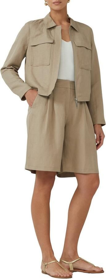 S.Oliver BLACK LABEL Relaxed fit bermuda van een mix van viscose en linnen - Foto 2