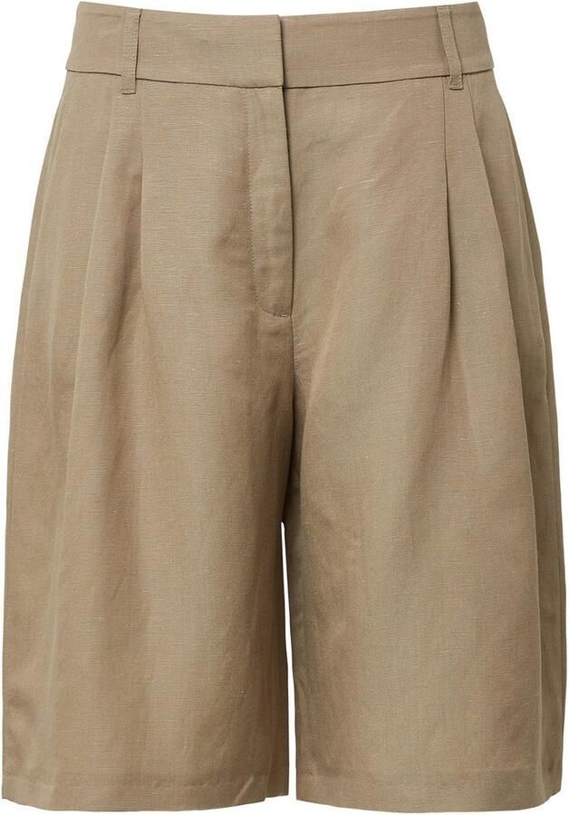 S.Oliver BLACK LABEL Relaxed fit bermuda van een mix van viscose en linnen