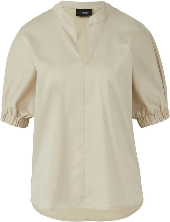 S.Oliver BLACK LABEL Blouse met korte mouwen met tuniekhals