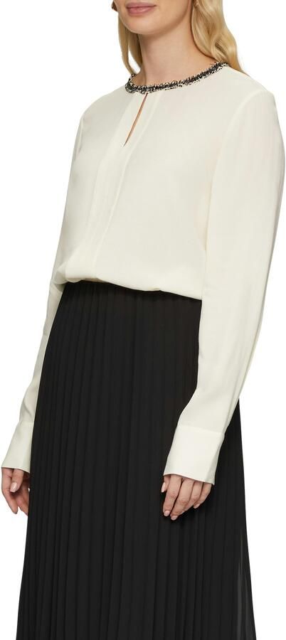 S.Oliver BLACK LABEL Blouse met lange mouwen met decoratieve applicatie aan de halslijn - Foto 5