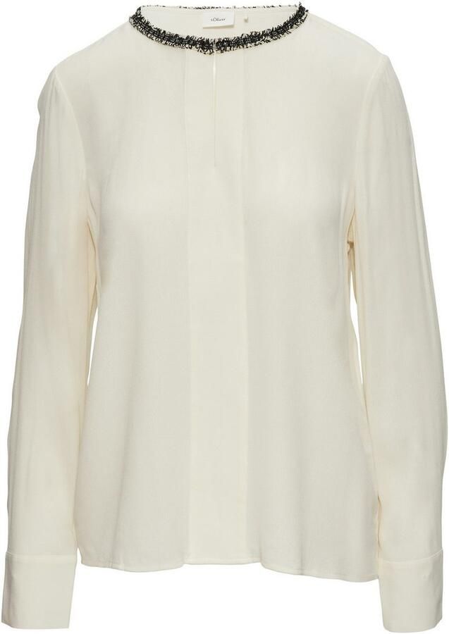 S.Oliver BLACK LABEL Blouse met lange mouwen met decoratieve applicatie aan de halslijn - Foto 2