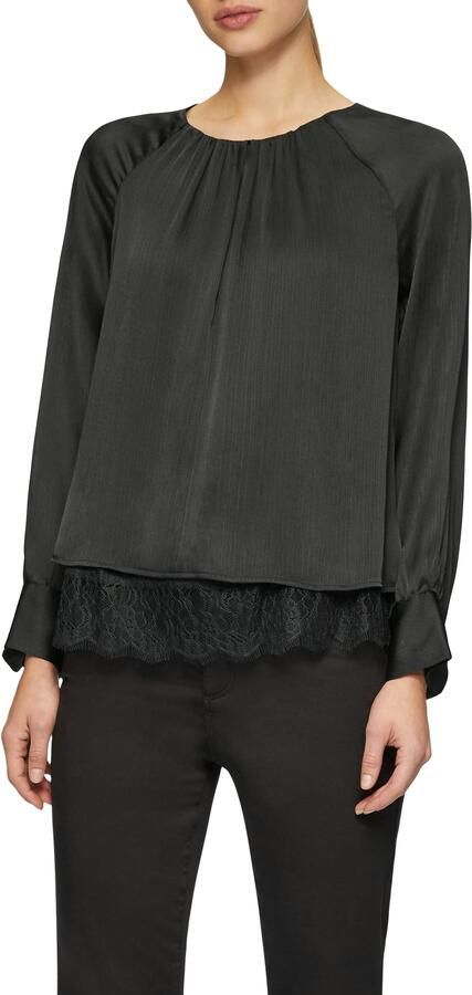 S.Oliver BLACK LABEL Blouse met lange mouwen met lichte ribstructuur - Foto 4