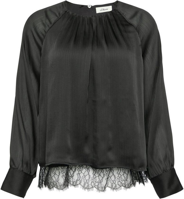 S.Oliver BLACK LABEL Blouse met lange mouwen met lichte ribstructuur
