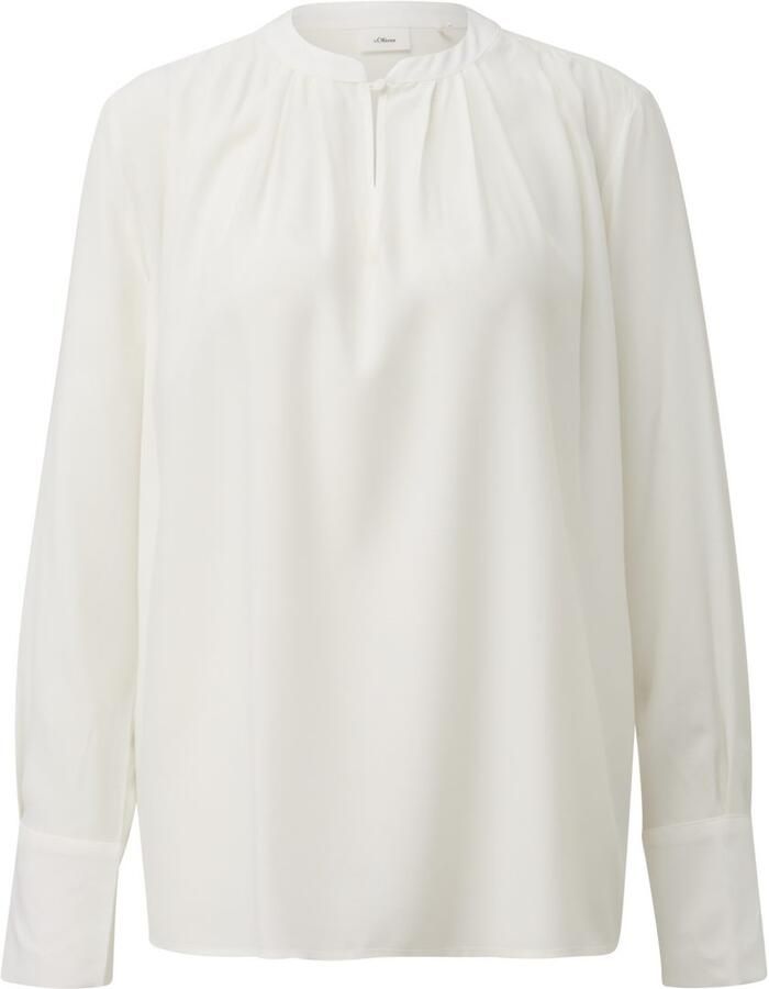 S.Oliver BLACK LABEL Blouse met lange mouwen met lichte rimpeling aan de kraag - Foto 5