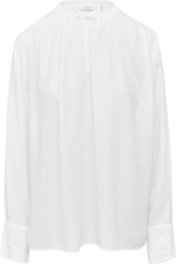 S.Oliver BLACK LABEL Blouse met lange mouwen met lichte rimpeling aan de kraag