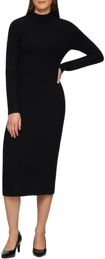 S.Oliver BLACK LABEL Gebreide jurk 3 4 lang met staande kraag - Foto 2