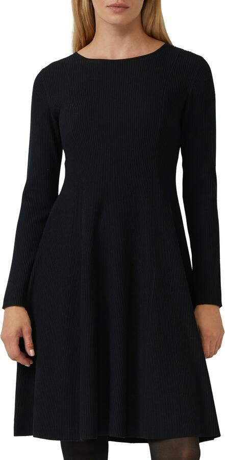 S.Oliver BLACK LABEL Shaped fit gebreide jurk van geribde viscosemix - Foto 4