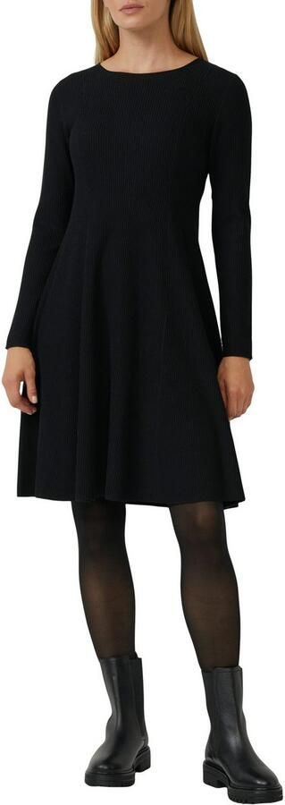 S.Oliver BLACK LABEL Shaped fit gebreide jurk van geribde viscosemix - Foto 2