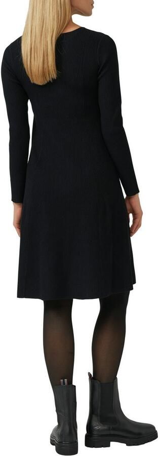 S.Oliver BLACK LABEL Shaped fit gebreide jurk van geribde viscosemix - Foto 3