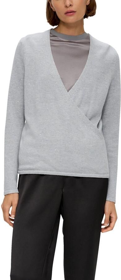 S.Oliver BLACK LABEL Gebreide trui in wikkel-look - Foto 5