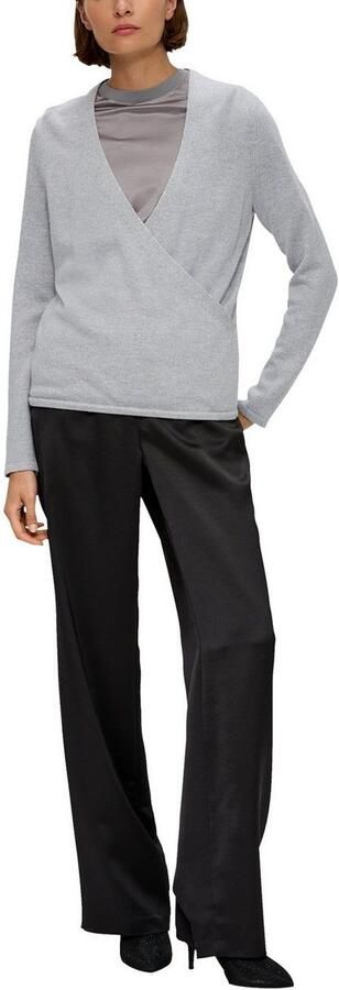 S.Oliver BLACK LABEL Gebreide trui in wikkel-look - Foto 4