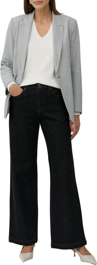 S.Oliver BLACK LABEL Regular fit pullover van viscosemix met semi-transparante mouwen - Foto 2