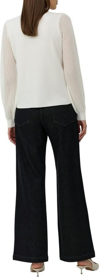 S.Oliver BLACK LABEL Regular fit pullover van viscosemix met semi-transparante mouwen - Foto 3