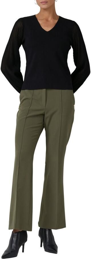 S.Oliver BLACK LABEL Regular fit pullover van viscosemix met semi-transparante mouwen - Foto 2