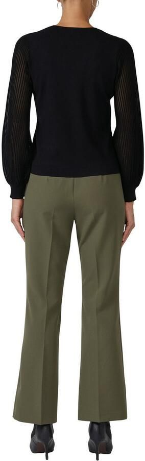 S.Oliver BLACK LABEL Regular fit pullover van viscosemix met semi-transparante mouwen - Foto 3