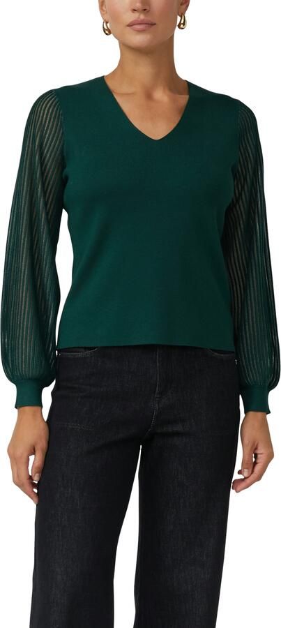 S.Oliver BLACK LABEL Regular fit pullover met semi-transparante ballonmouwen - Foto 4