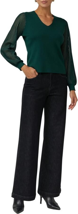 S.Oliver BLACK LABEL Regular fit pullover met semi-transparante ballonmouwen - Foto 2
