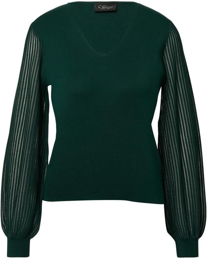 S.Oliver BLACK LABEL Regular fit pullover met semi-transparante ballonmouwen