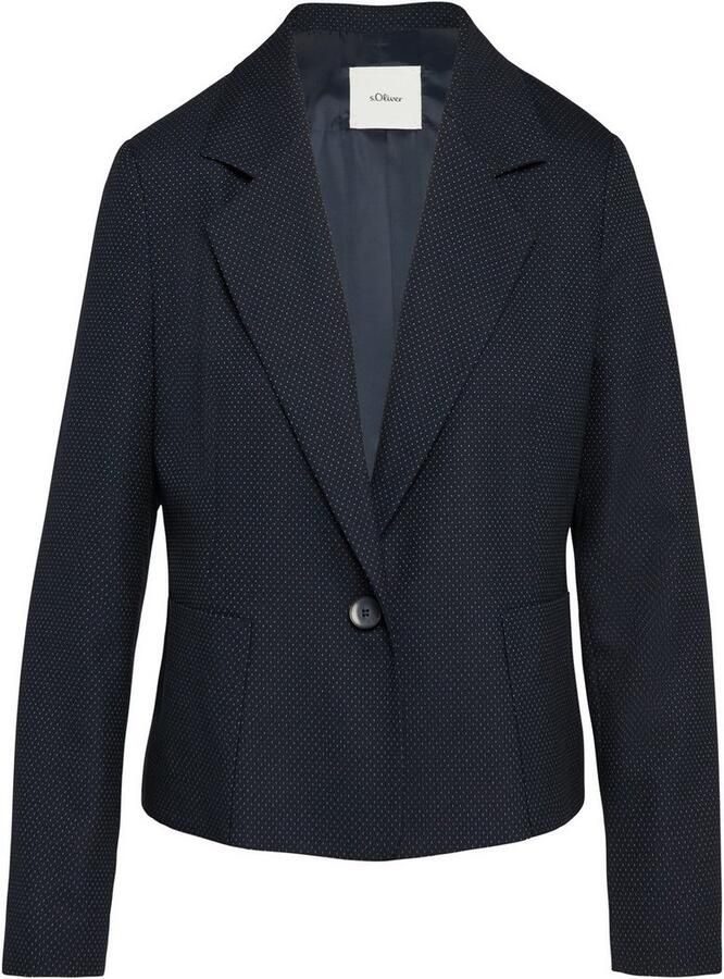 S.Oliver BLACK LABEL Regular fit blazer van viscosemix met grote zakken
