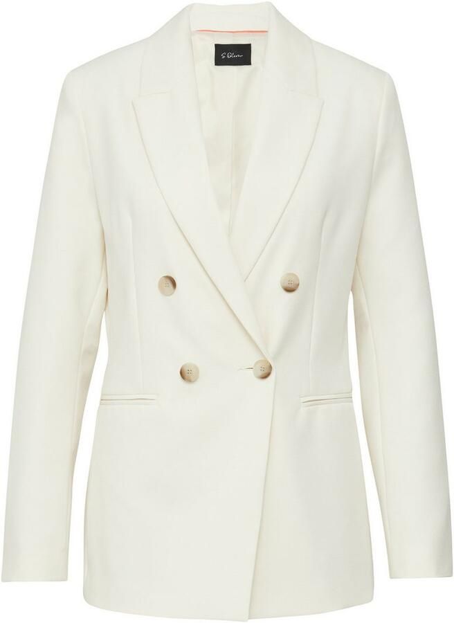 S.Oliver BLACK LABEL Slim fit lange blazer met 2-knoopssluiting