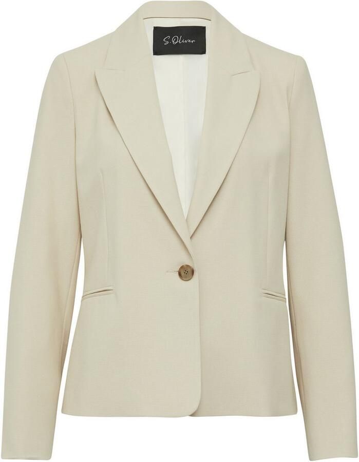 S.Oliver BLACK LABEL Regular fit blazer met viscose in piquékwaliteit