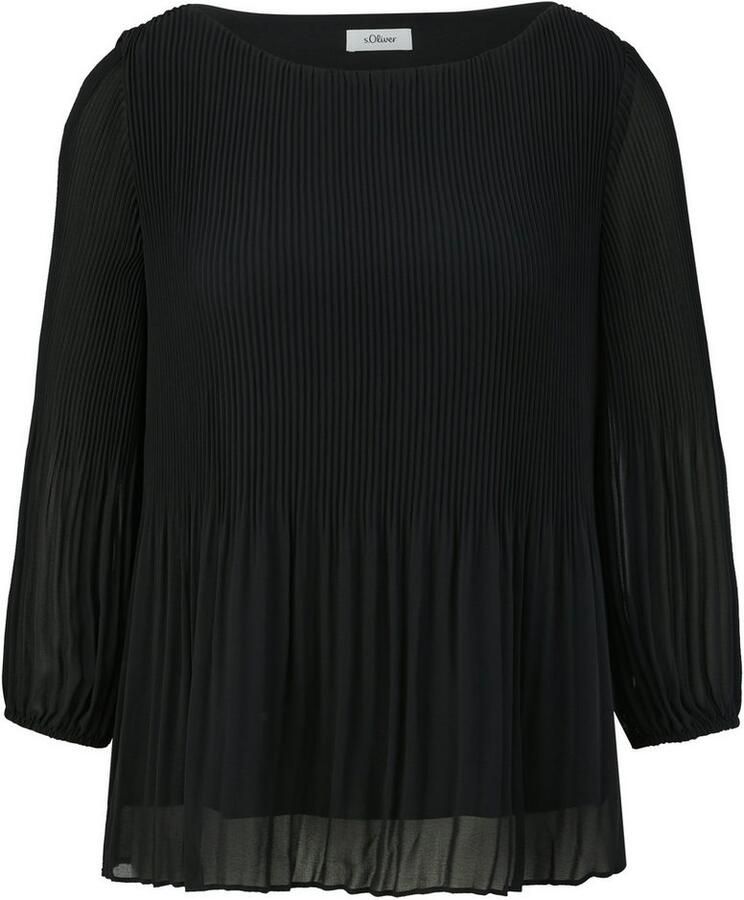 S.Oliver BLACK LABEL Klassieke blouse met plisséplooien