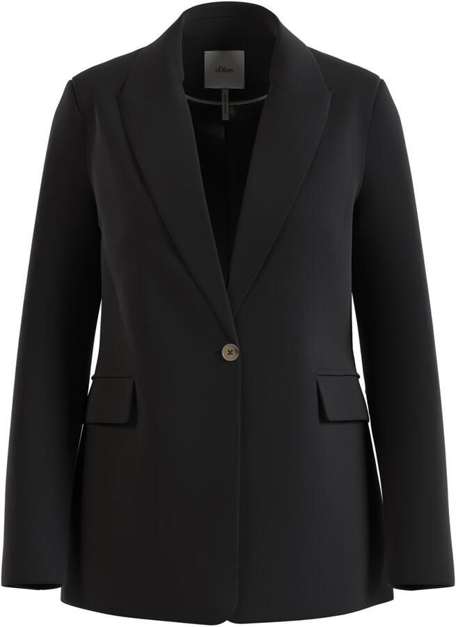 S.Oliver Viscose Mix Blazer voor binnen Black Dames