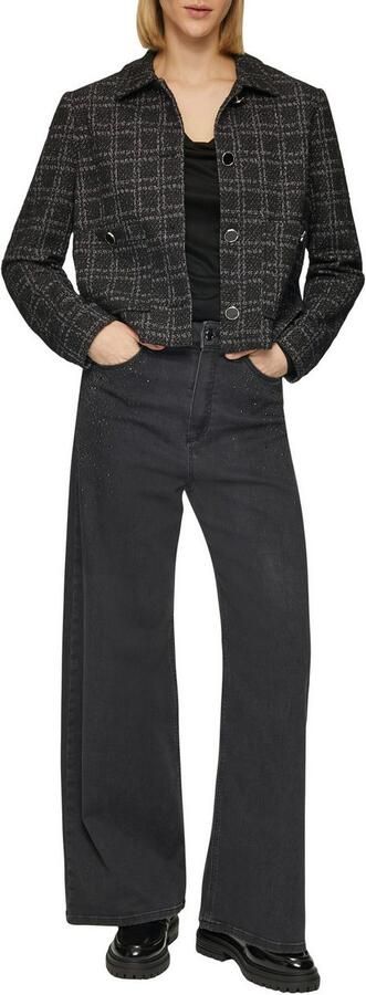 S.Oliver BLACK LABEL Regular fit shirt met lange mouwen van pure viscose met cascadehals - Foto 2