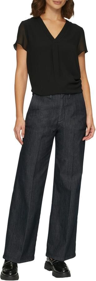 S.Oliver BLACK LABEL Shirtblouse in dubbel-laag-look en met v-halslijn - Foto 4