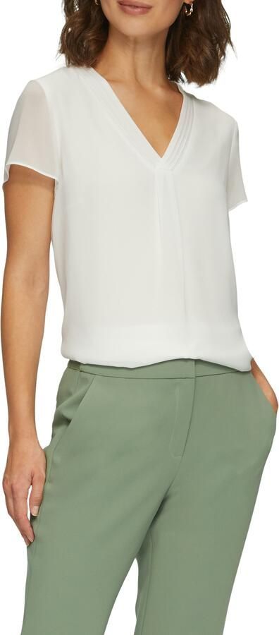 S.Oliver BLACK LABEL Shirtblouse in dubbel-laag-look en met v-halslijn - Foto 4