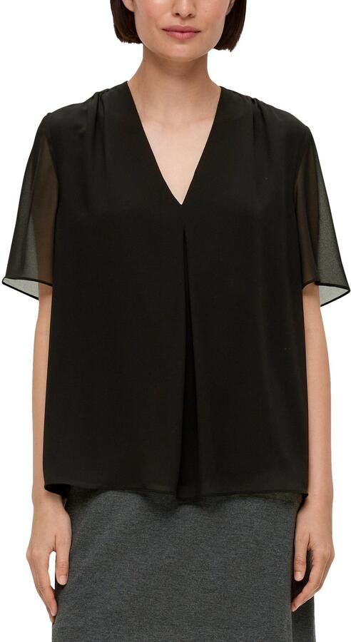 S.Oliver BLACK LABEL Shirtblouse met ingelegde plooi voor - Foto 7