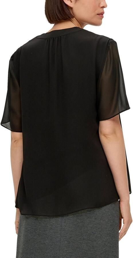 S.Oliver BLACK LABEL Shirtblouse met ingelegde plooi voor - Foto 5