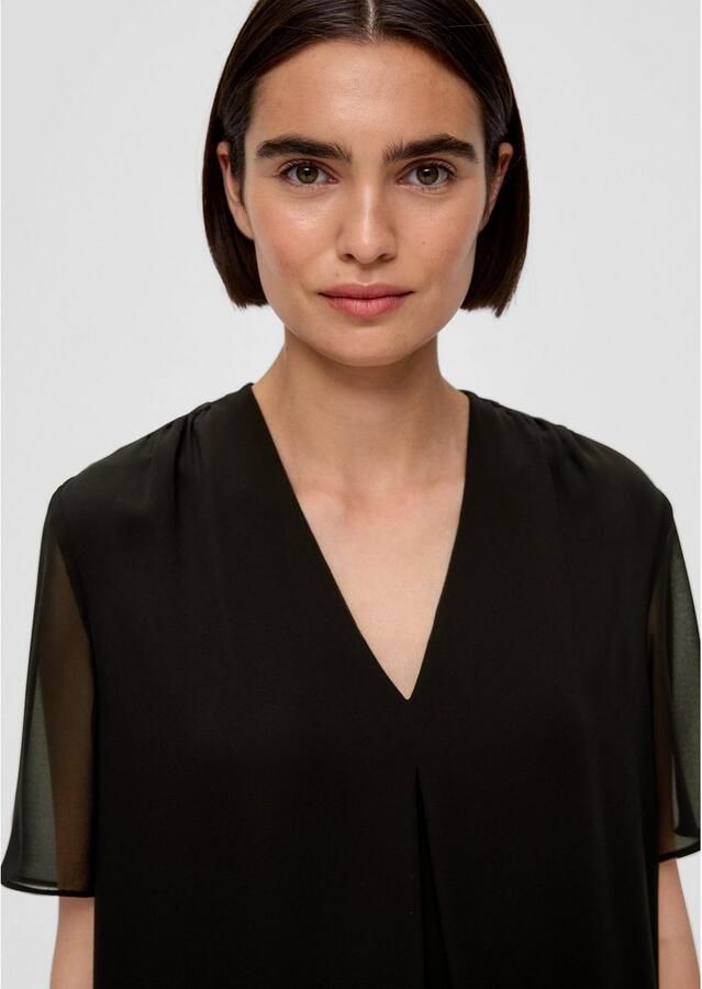 S.Oliver BLACK LABEL Shirtblouse met ingelegde plooi voor - Foto 3