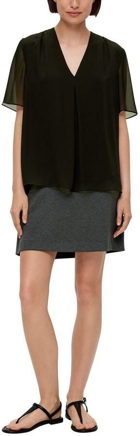 S.Oliver BLACK LABEL Shirtblouse met ingelegde plooi voor - Foto 6