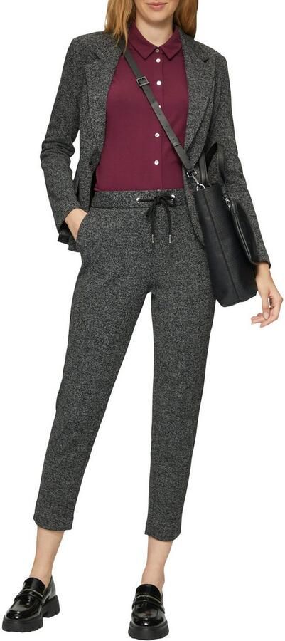 S.Oliver BLACK LABEL Relaxed fit joggingbroek met een elastische band en visgraatstructuur