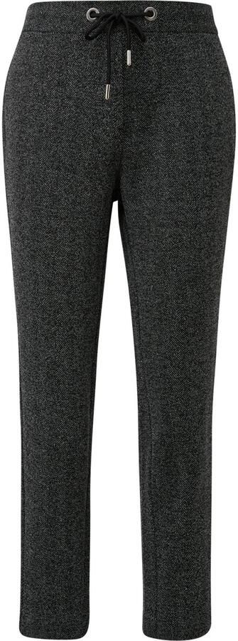 S.Oliver BLACK LABEL Relaxed fit joggingbroek met een elastische band en visgraatstructuur - Foto 3