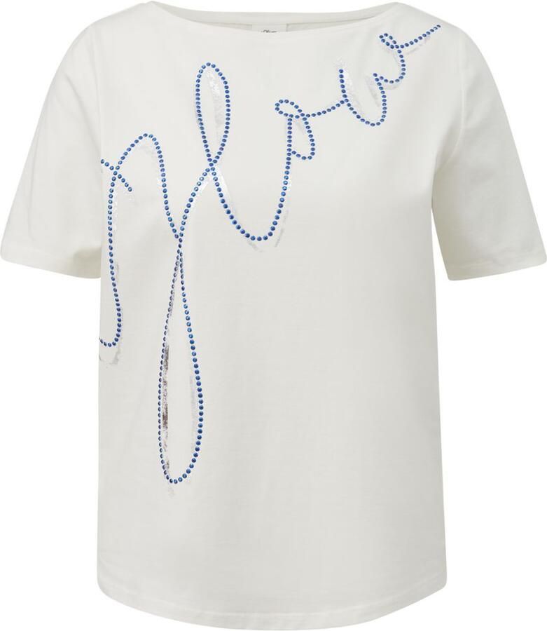 S.Oliver BLACK LABEL T-shirt met belettering - Foto 5