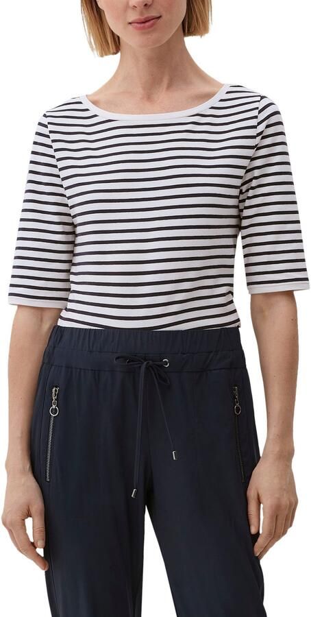 S.Oliver BLACK LABEL T-shirt met gestreepte look - Foto 5