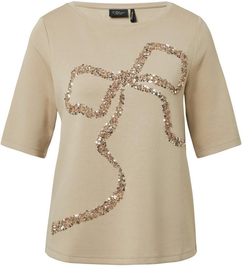 S.Oliver BLACK LABEL Relaxed fit T-shirt van viscosemix