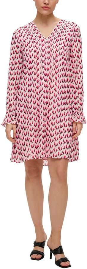 S.Oliver BLACK LABEL Tuniekjurk Zomerjurk met minimalprint en van viscose - Foto 3