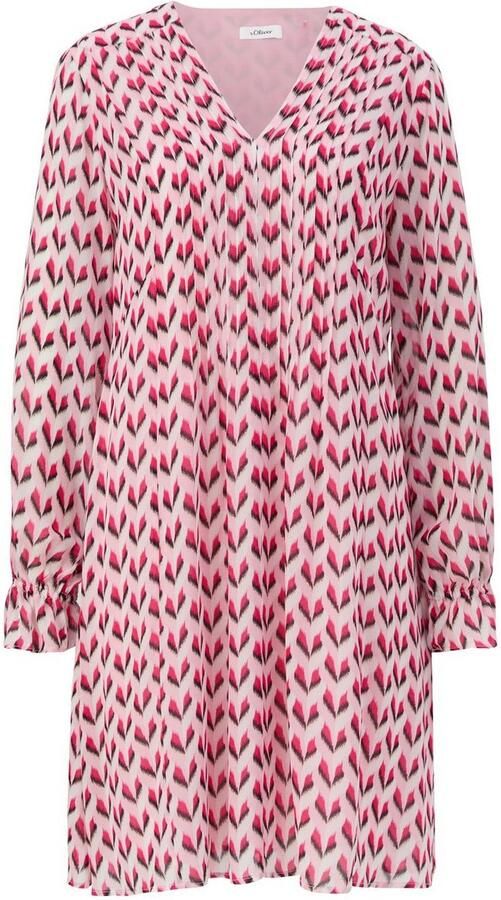 S.Oliver BLACK LABEL Tuniekjurk Zomerjurk met minimalprint en van viscose