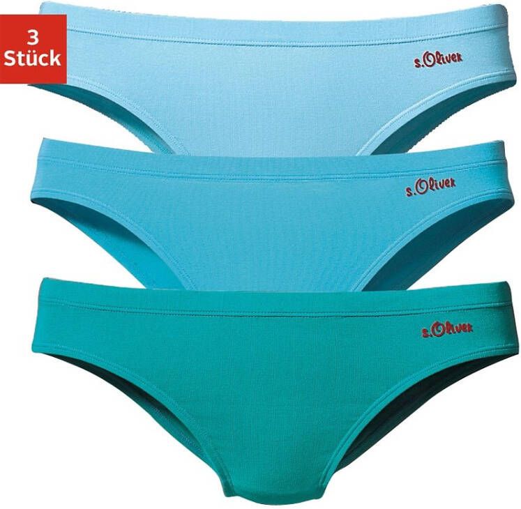 S.Oliver RED LABEL Beachwear Bikinibroekje elastische katoenkwaliteit (set 3 stuks)