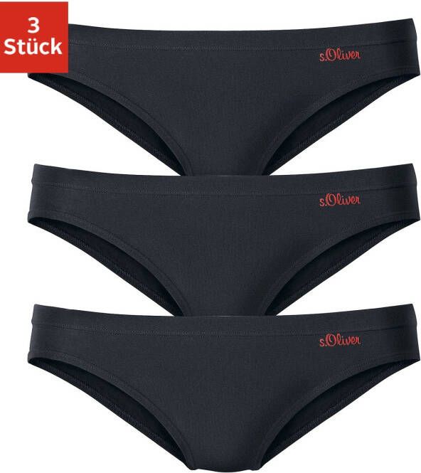 S.Oliver RED LABEL Beachwear Bikinibroekje elastische katoenkwaliteit (set 3 stuks)