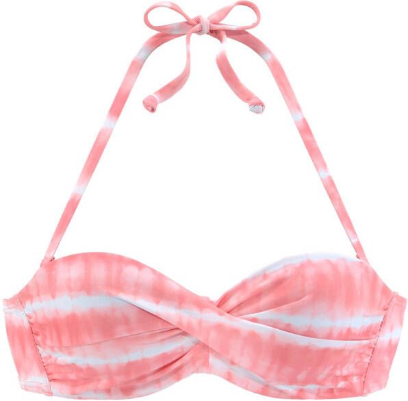 S.Oliver RED LABEL Beachwear Bikinitop met beugels Enja met batikprint en wikkel-look
