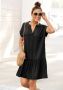S.Oliver RED LABEL Beachwear Blousejurk met volants op de rok tuniekjurk zomerjurk basic - Thumbnail 1