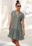 S.Oliver RED LABEL Beachwear Blousejurk met volants op de rok tuniekjurk zomerjurk basic - Thumbnail 2